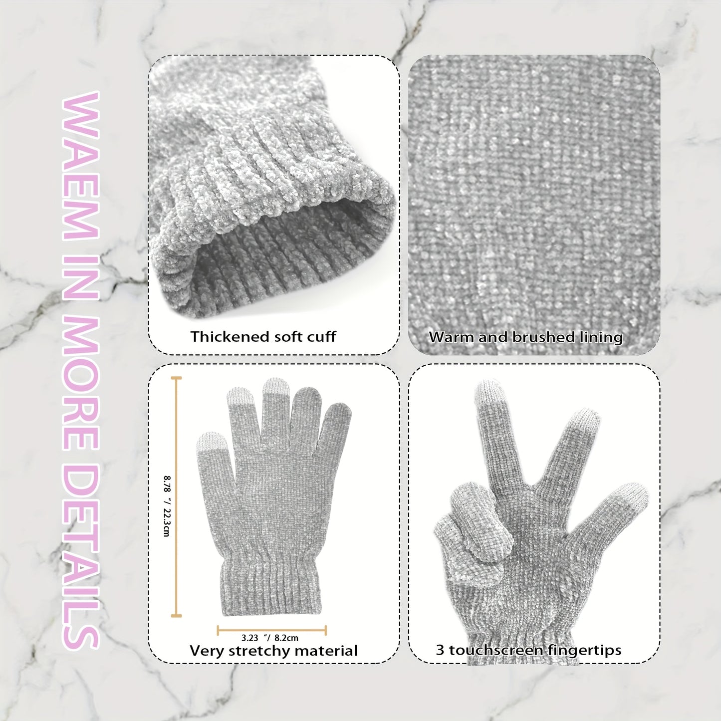 🎄Winter Scarf, Gloves & Hat Set - Plush Touchscreen Gloves