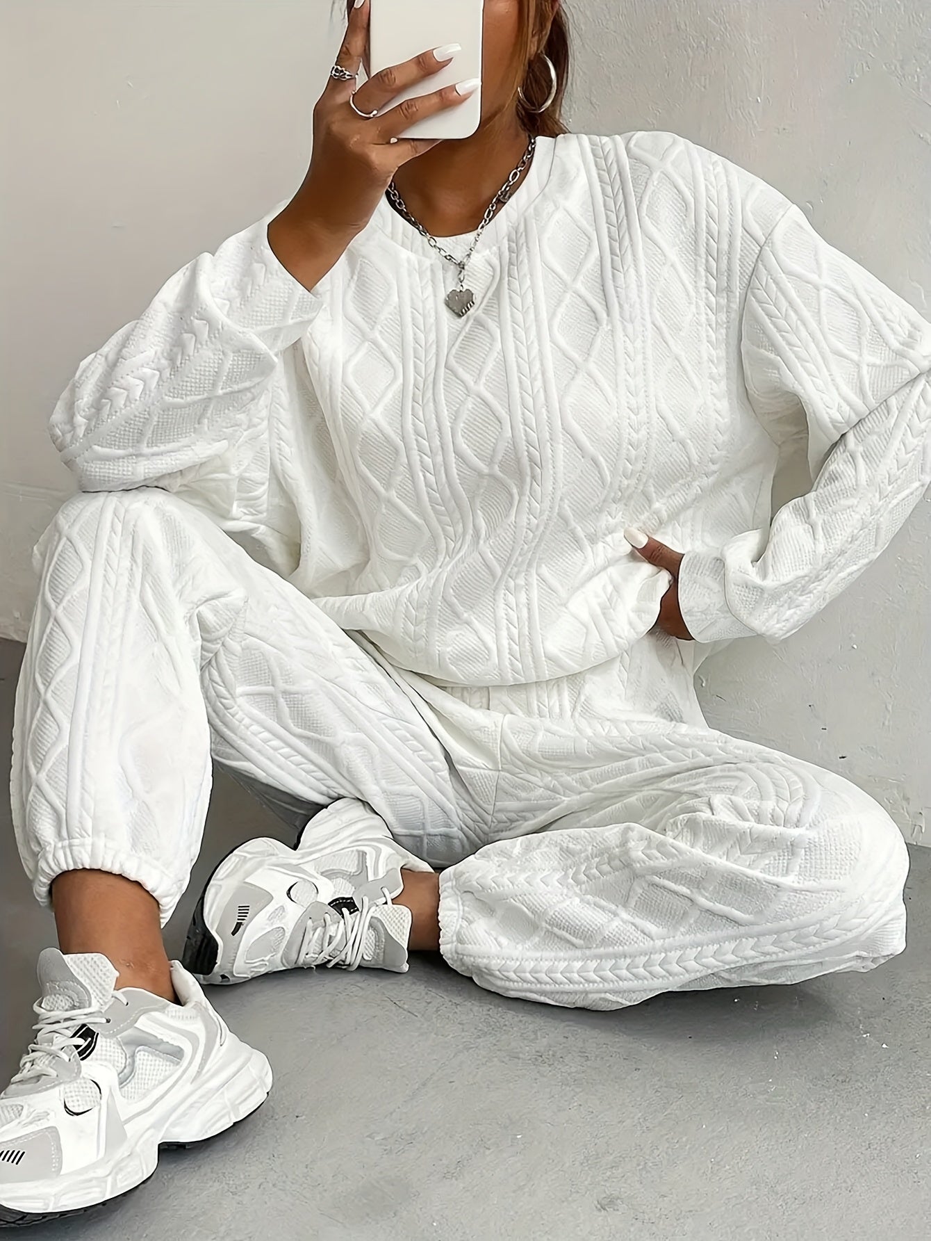 It’s Me Loungewear Set - Oversized Sweater & Cuffed Pants Two-Piece
