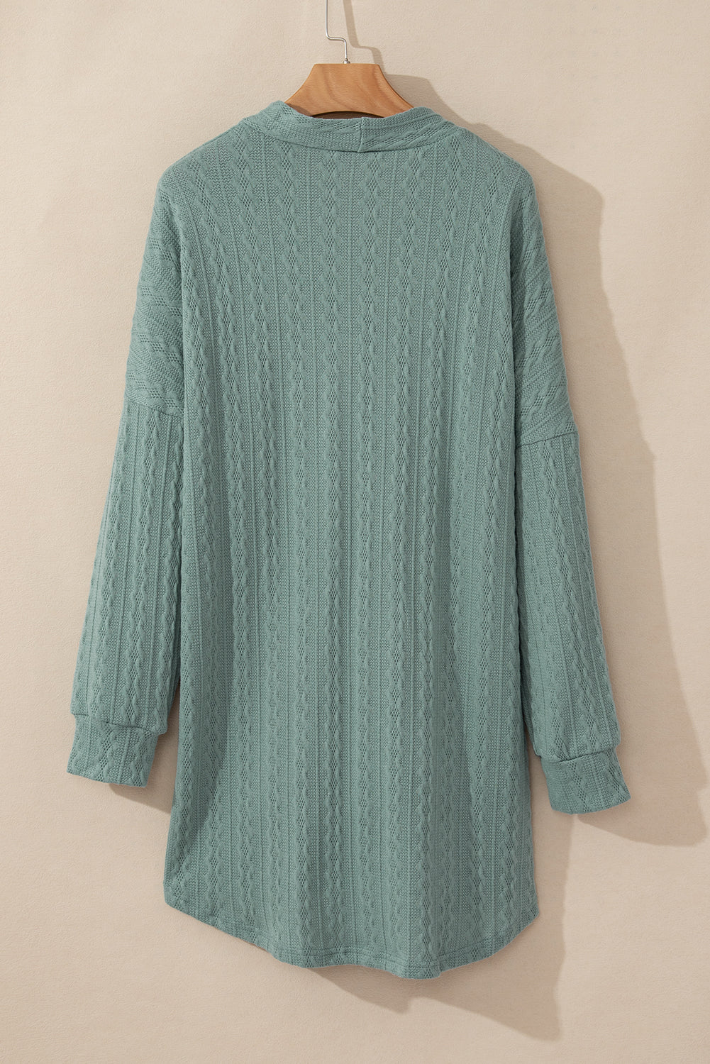 Canton Knit Side Pockets Open Front Cardigan