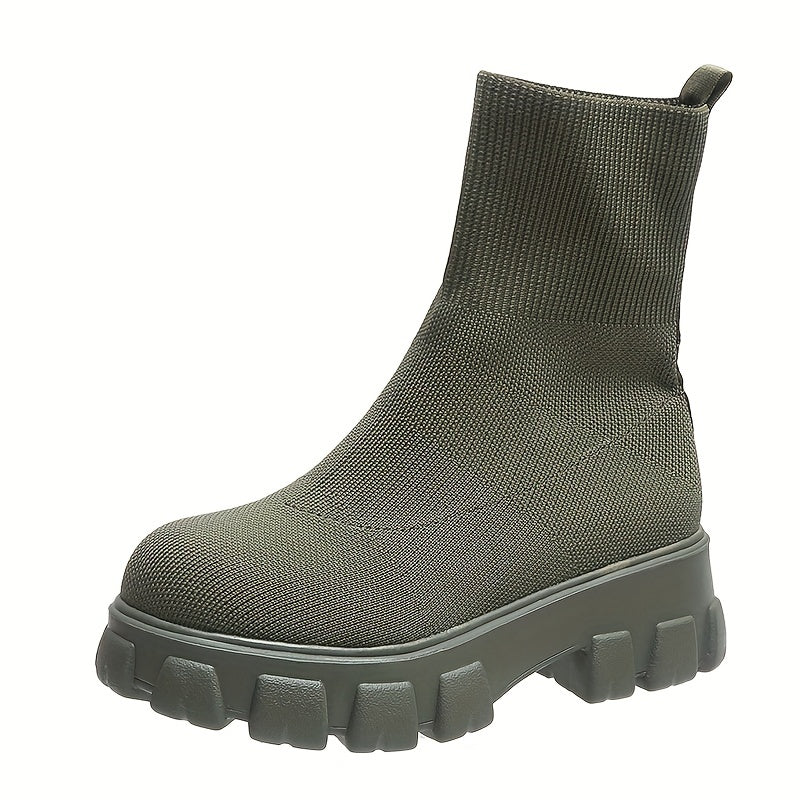 Slip On Thick-soled Short Boots