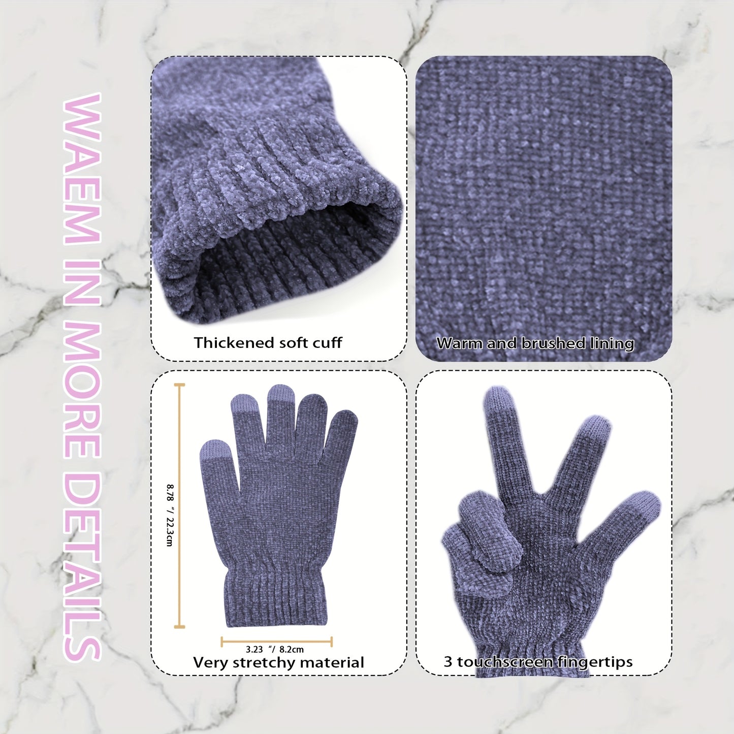 🎄Winter Scarf, Gloves & Hat Set - Plush Touchscreen Gloves