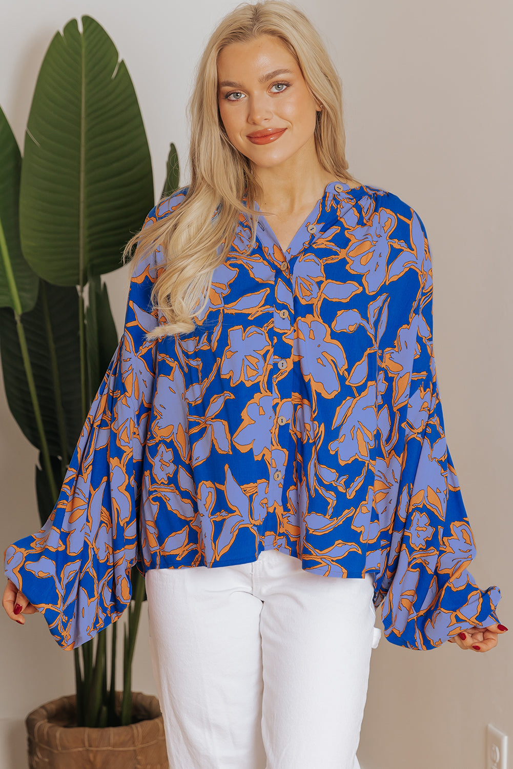 Bloom Boldly Balloon Sleeve Blouse