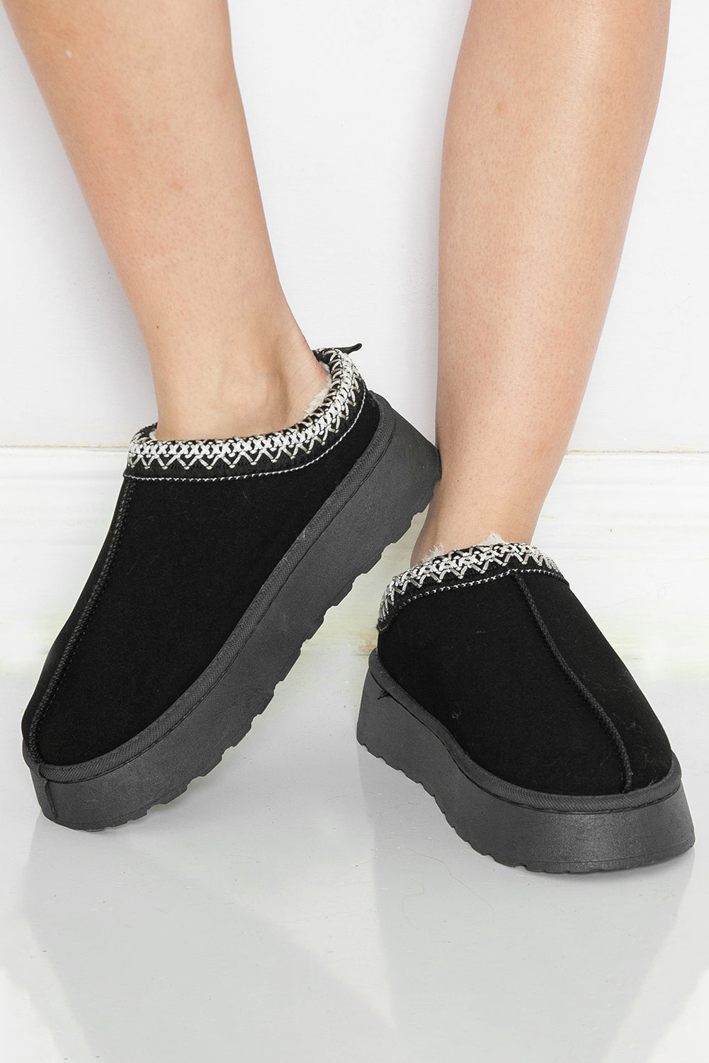 Black Suede Plush  Boots