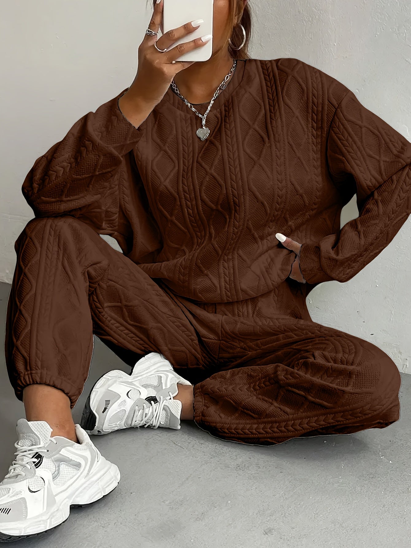 It’s Me Loungewear Set - Oversized Sweater & Cuffed Pants Two-Piece