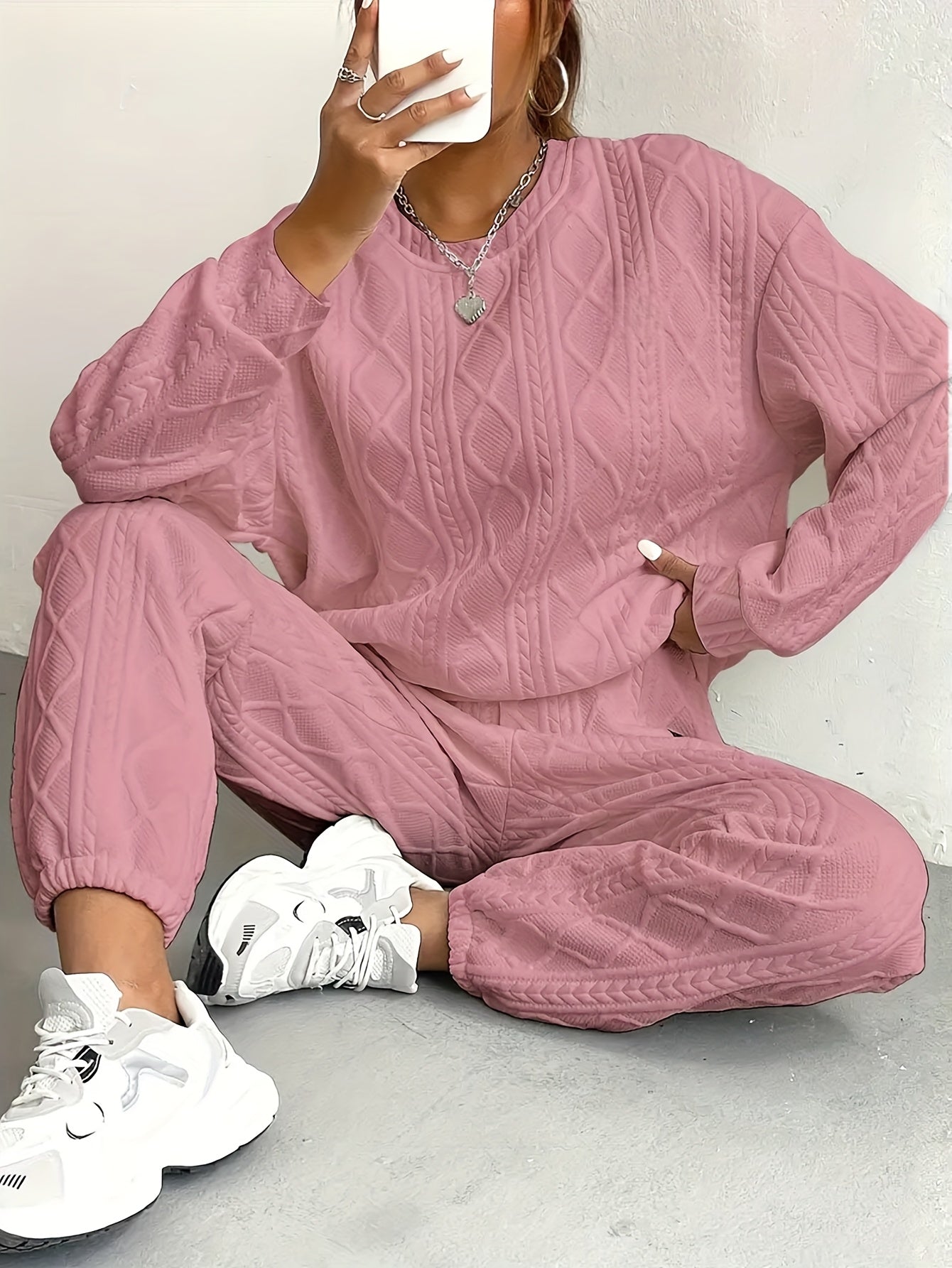 It’s Me Loungewear Set - Oversized Sweater & Cuffed Pants Two-Piece