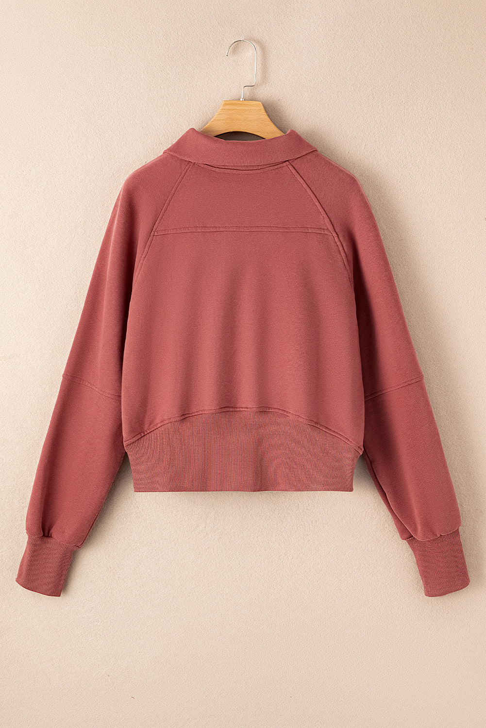Mauve Zip‑Pullover Lounge Top
