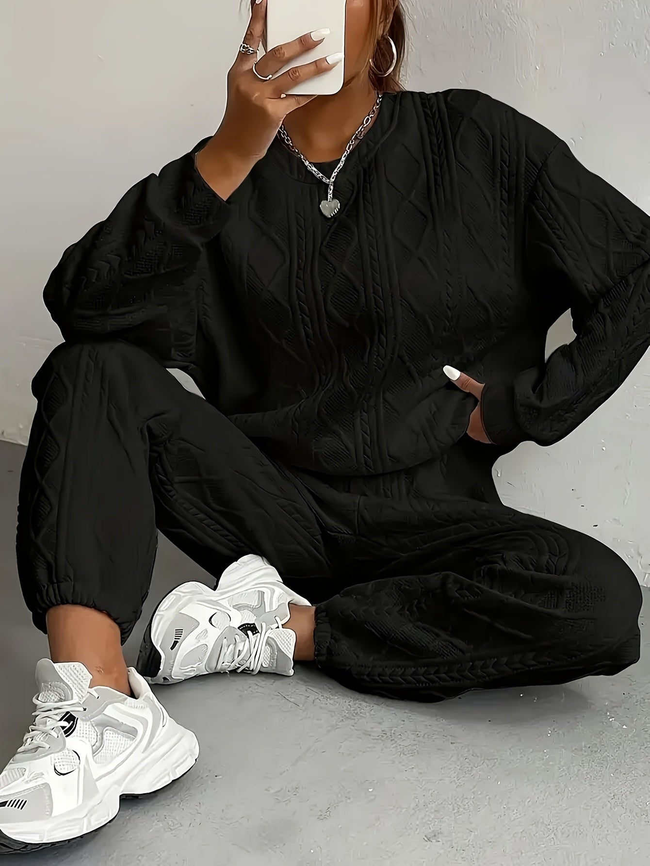 It’s Me Loungewear Set - Oversized Sweater & Cuffed Pants Two-Piece