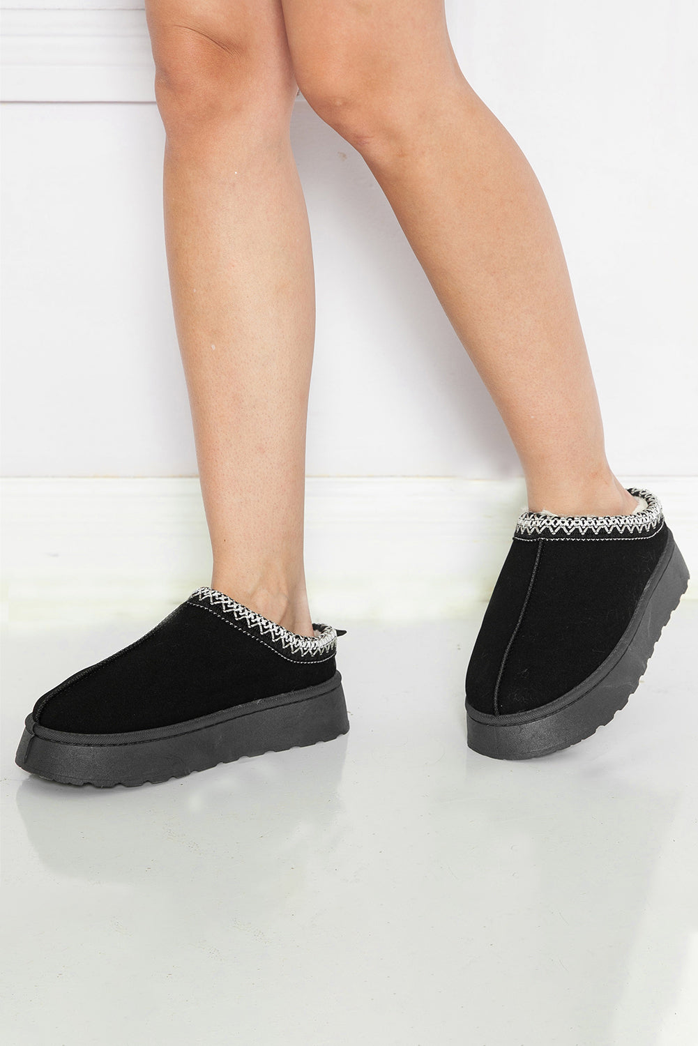 Black Suede Plush  Boots