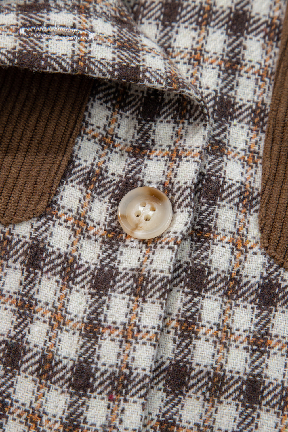 Casual Corduroy Plaid Shacket