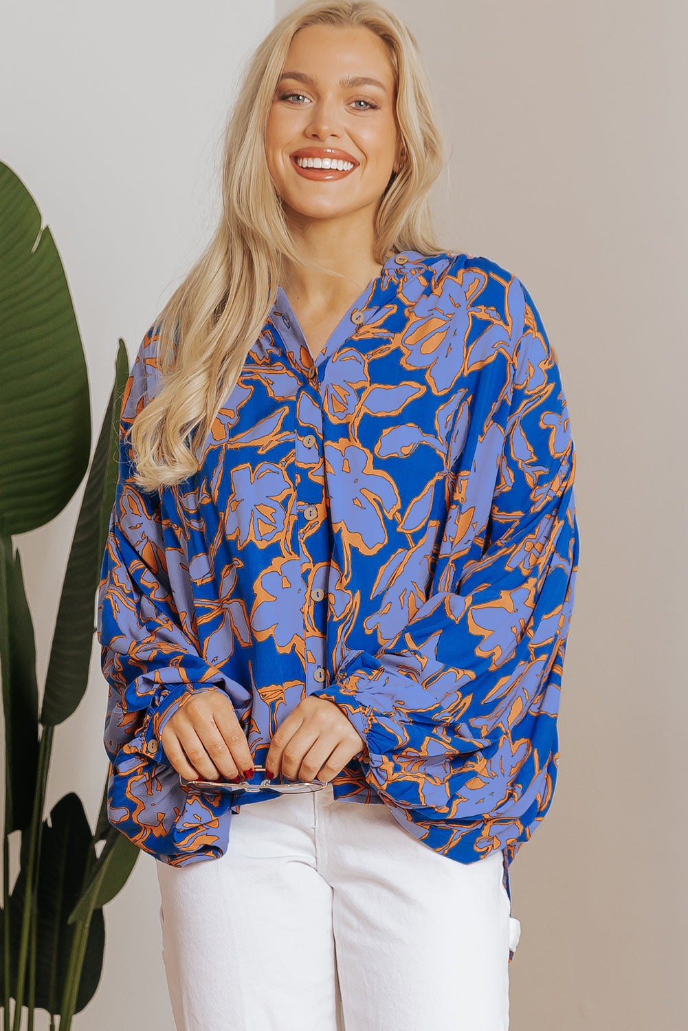 Bloom Boldly Balloon Sleeve Blouse