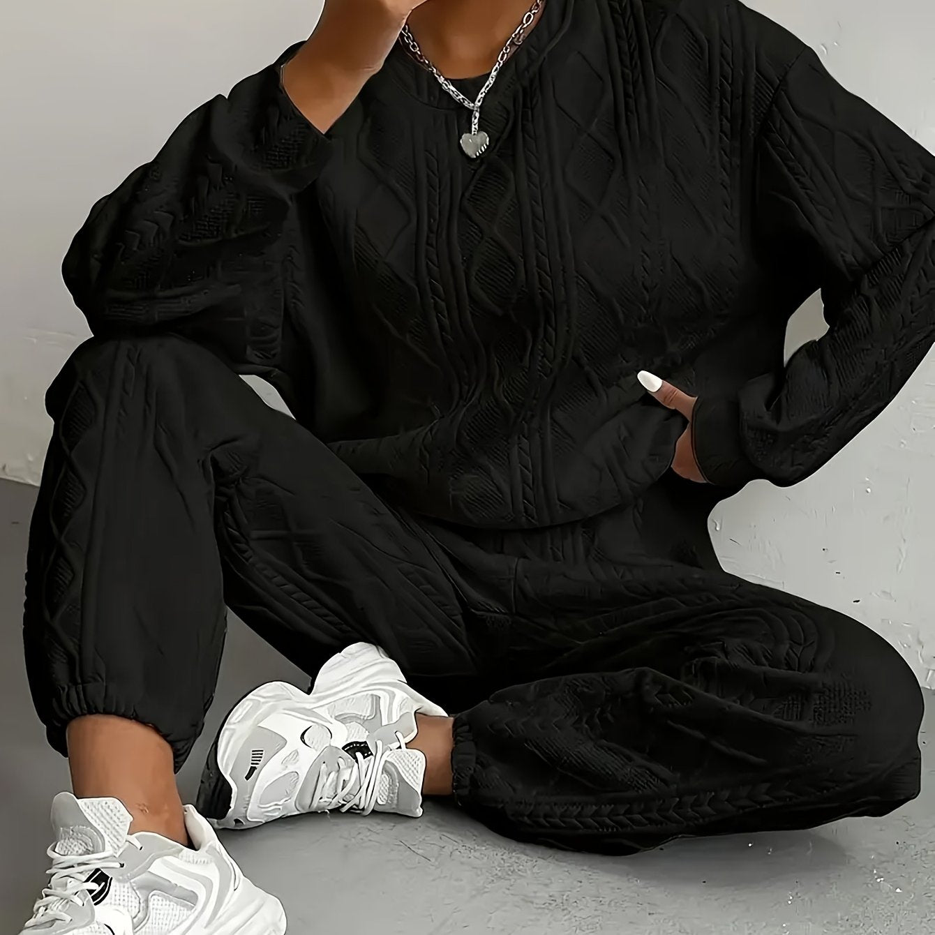 It’s Me Loungewear Set - Oversized Sweater & Cuffed Pants Two-Piece