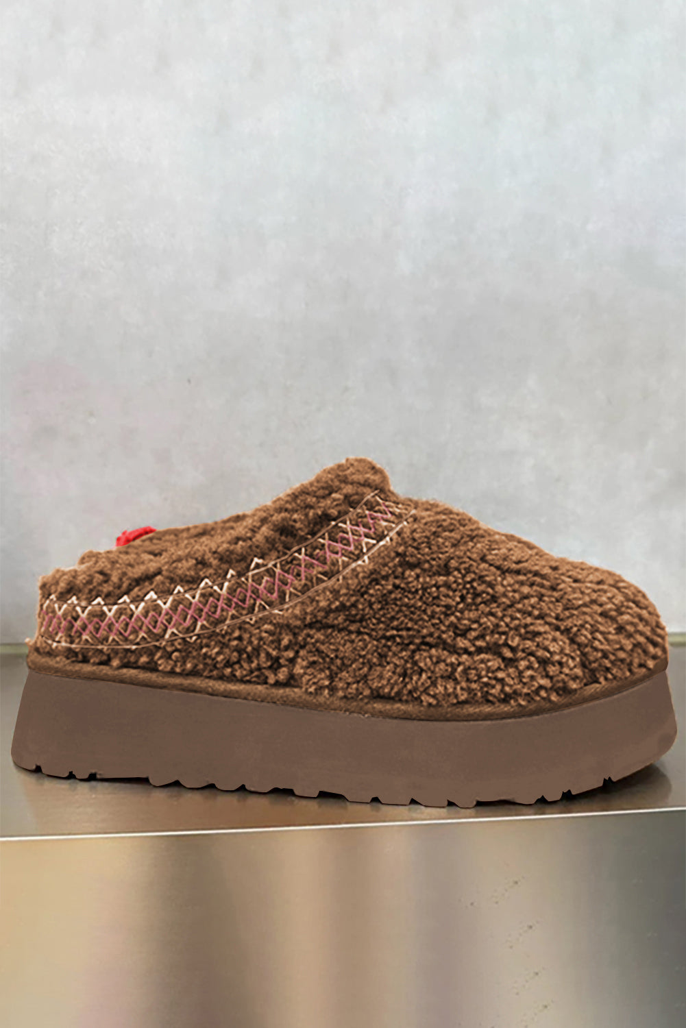 Chestnut Sherpa Plush Thick Sole  Boots
