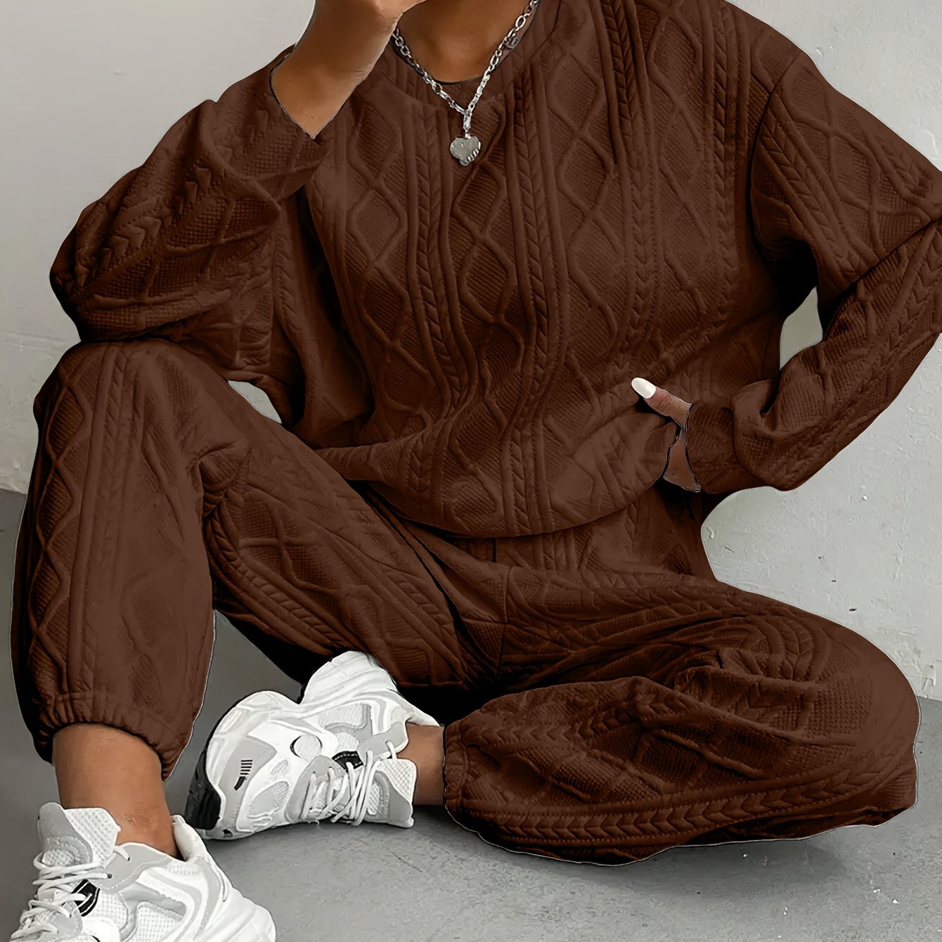 It’s Me Loungewear Set - Oversized Sweater & Cuffed Pants Two-Piece