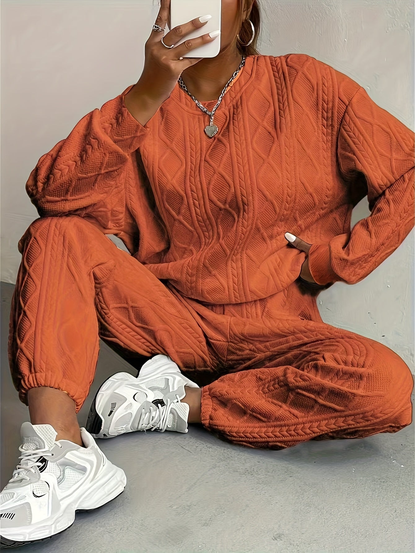 It’s Me Loungewear Set - Oversized Sweater & Cuffed Pants Two-Piece